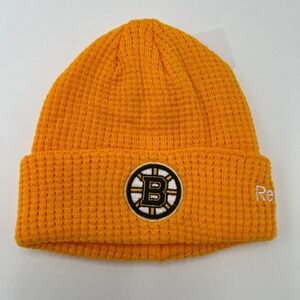 Reebok Boston Bruins Face Off Collection Beanie Hat Orange One Size Fits All